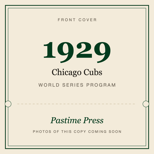 1929 Chicago Cubs World Series Program, front cover