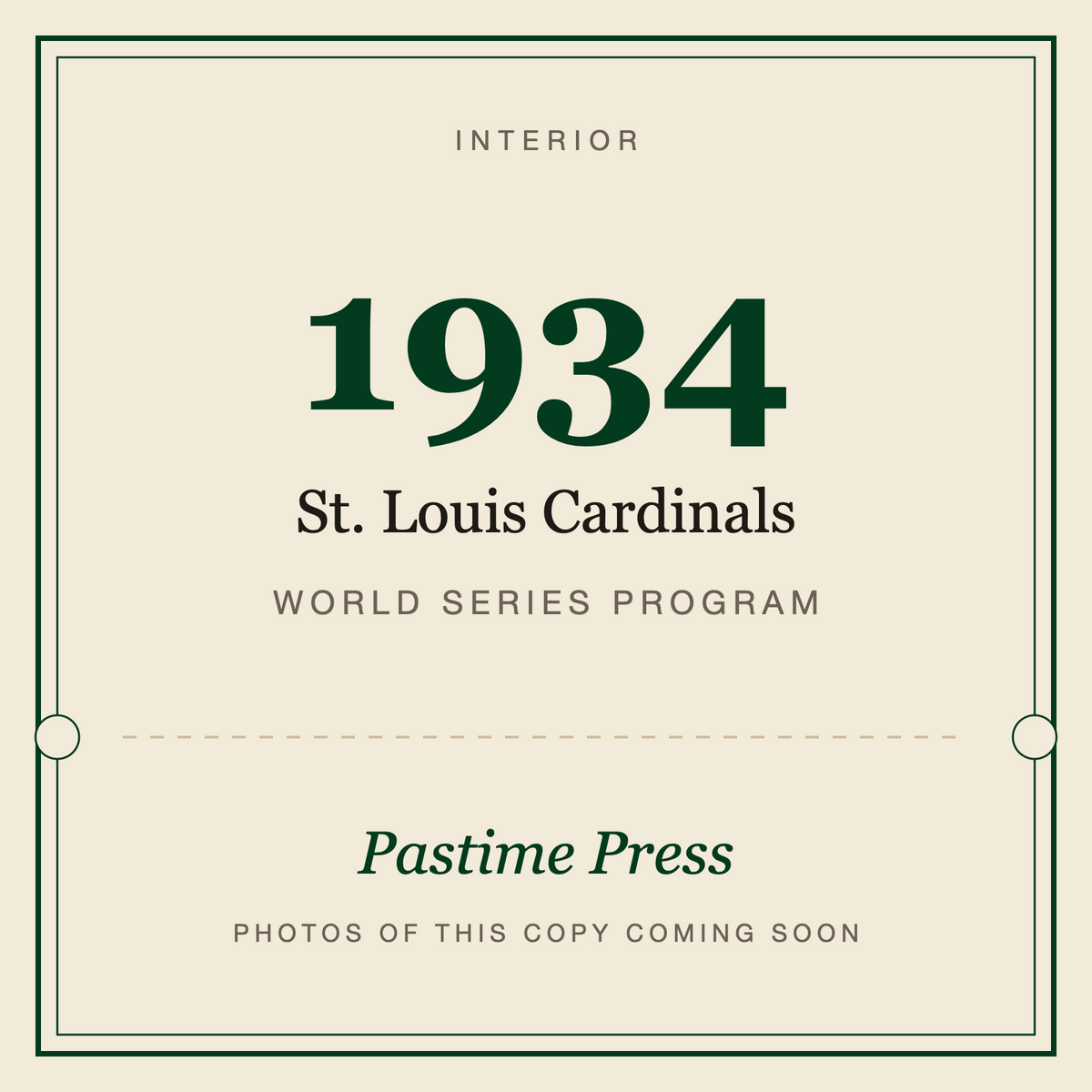 1934 St. Louis Cardinals World Series Program, interior