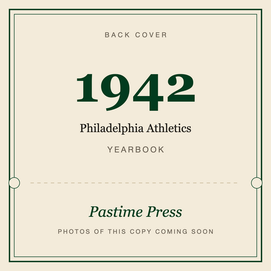 1942 Philadelphia Athletics Yearbook, back cover