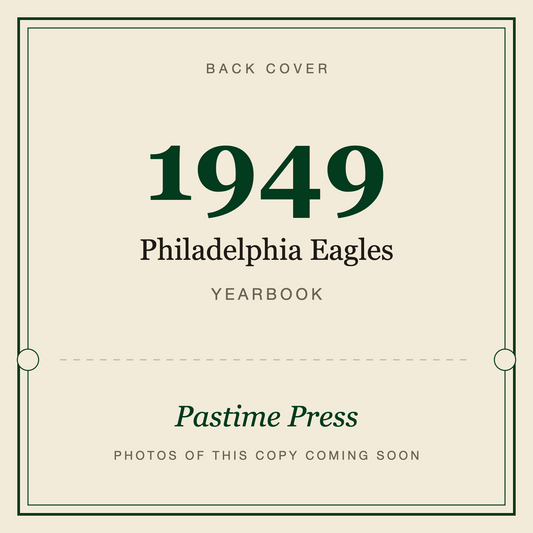 1949 Philadelphia Eagles Yearbook, back cover