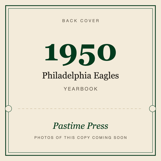 1950 Philadelphia Eagles Yearbook, back cover