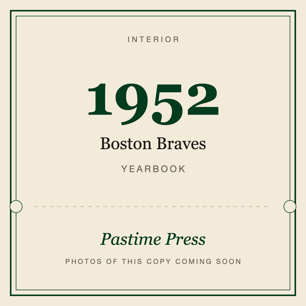 1952 Boston Braves Yearbook, interior