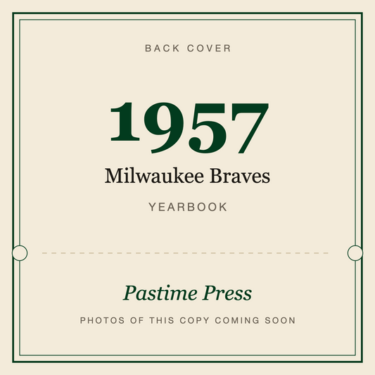 1957 Milwaukee Braves Yearbook, back cover