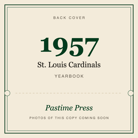 1957 St. Louis Cardinals Yearbook, back cover