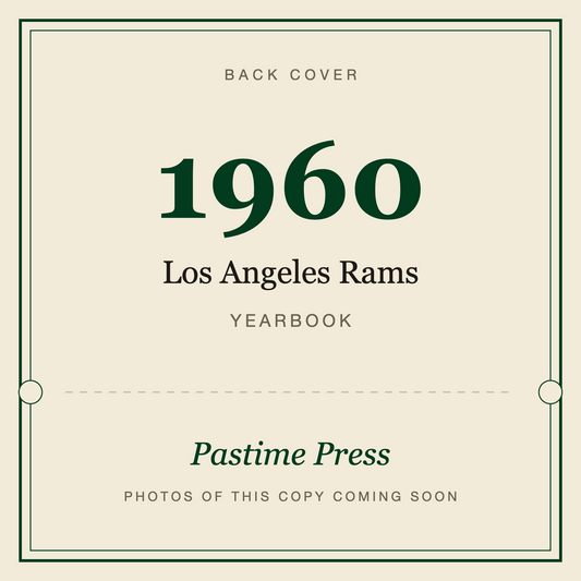 1960 Los Angeles Rams Yearbook, back cover
