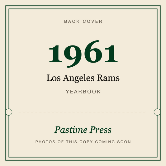 1961 Los Angeles Rams Yearbook, back cover