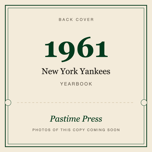 1961 New York Yankees Yearbook, back cover