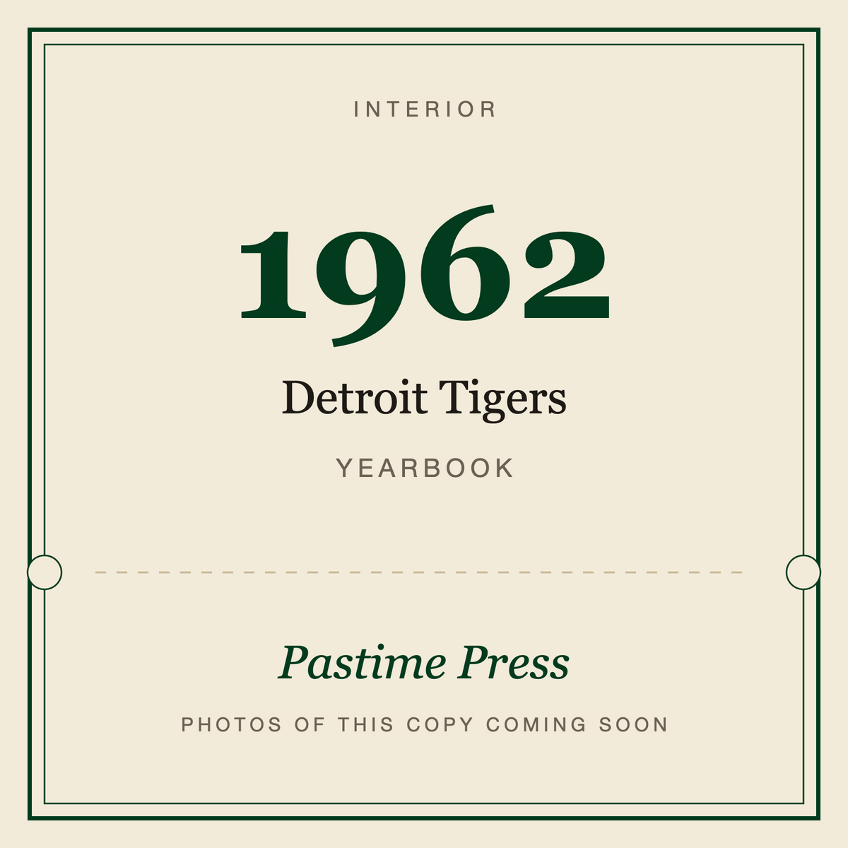 1962 Detroit Tigers Yearbook, interior
