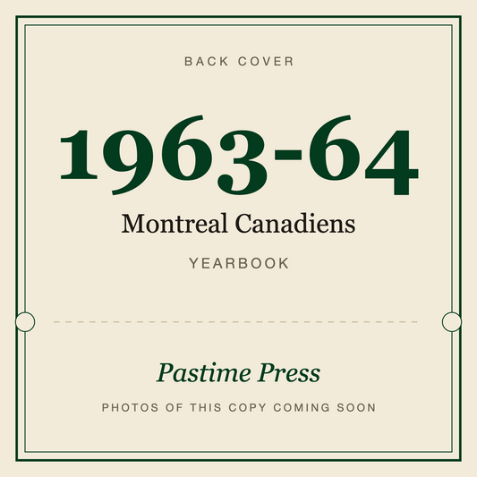 1963-64 Montreal Canadiens Yearbook, back cover
