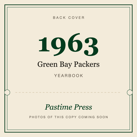 1963 Green Bay Packers Yearbook, back cover