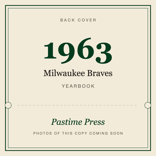 1963 Milwaukee Braves Yearbook, back cover