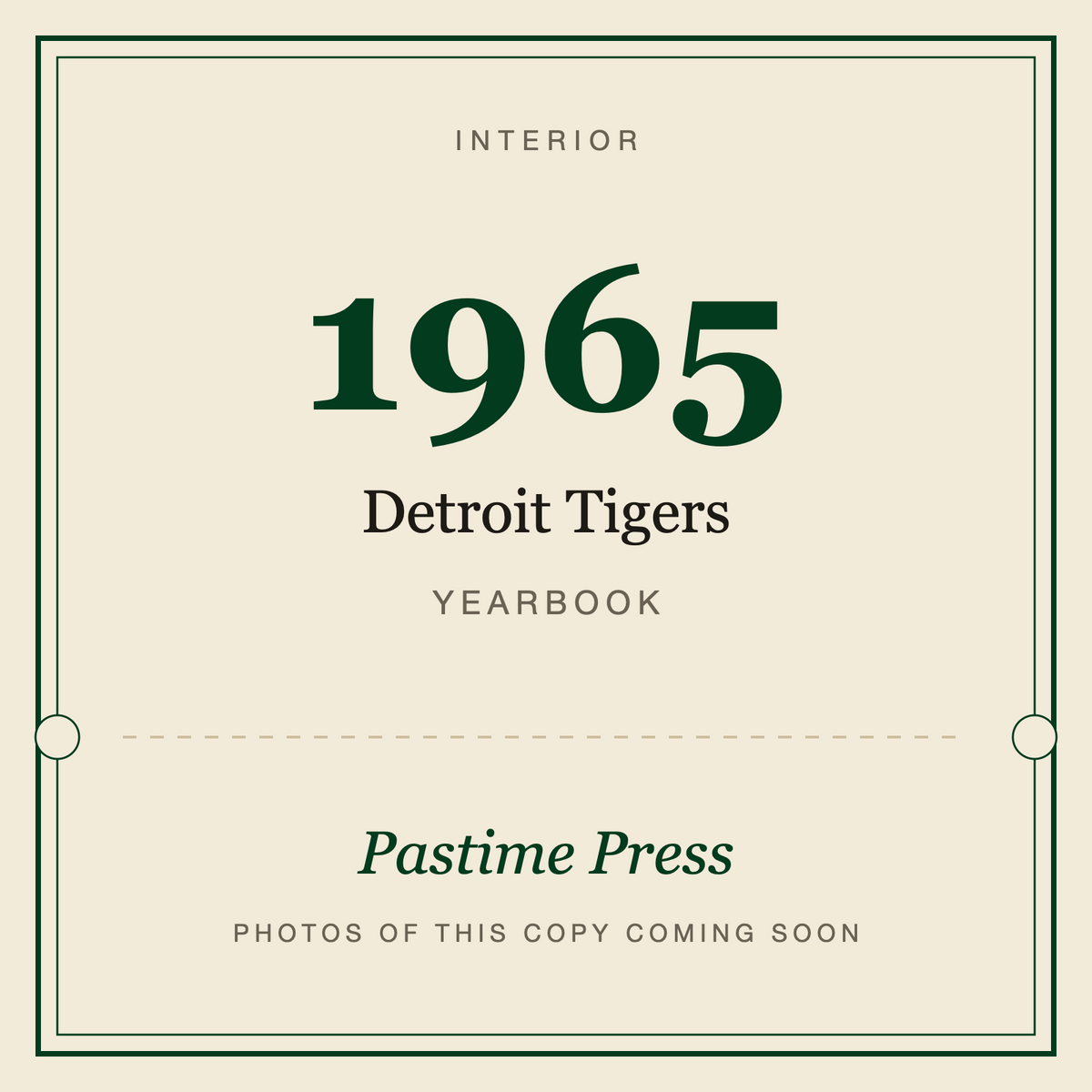 1965 Detroit Tigers Yearbook, interior