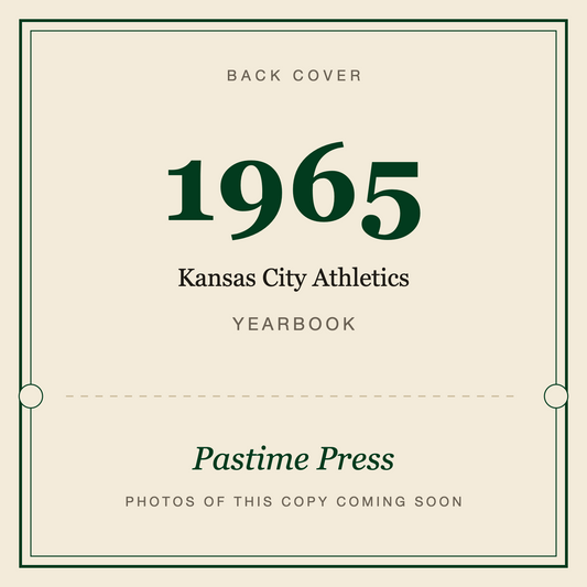 1965 Kansas City Athletics Yearbook, back cover