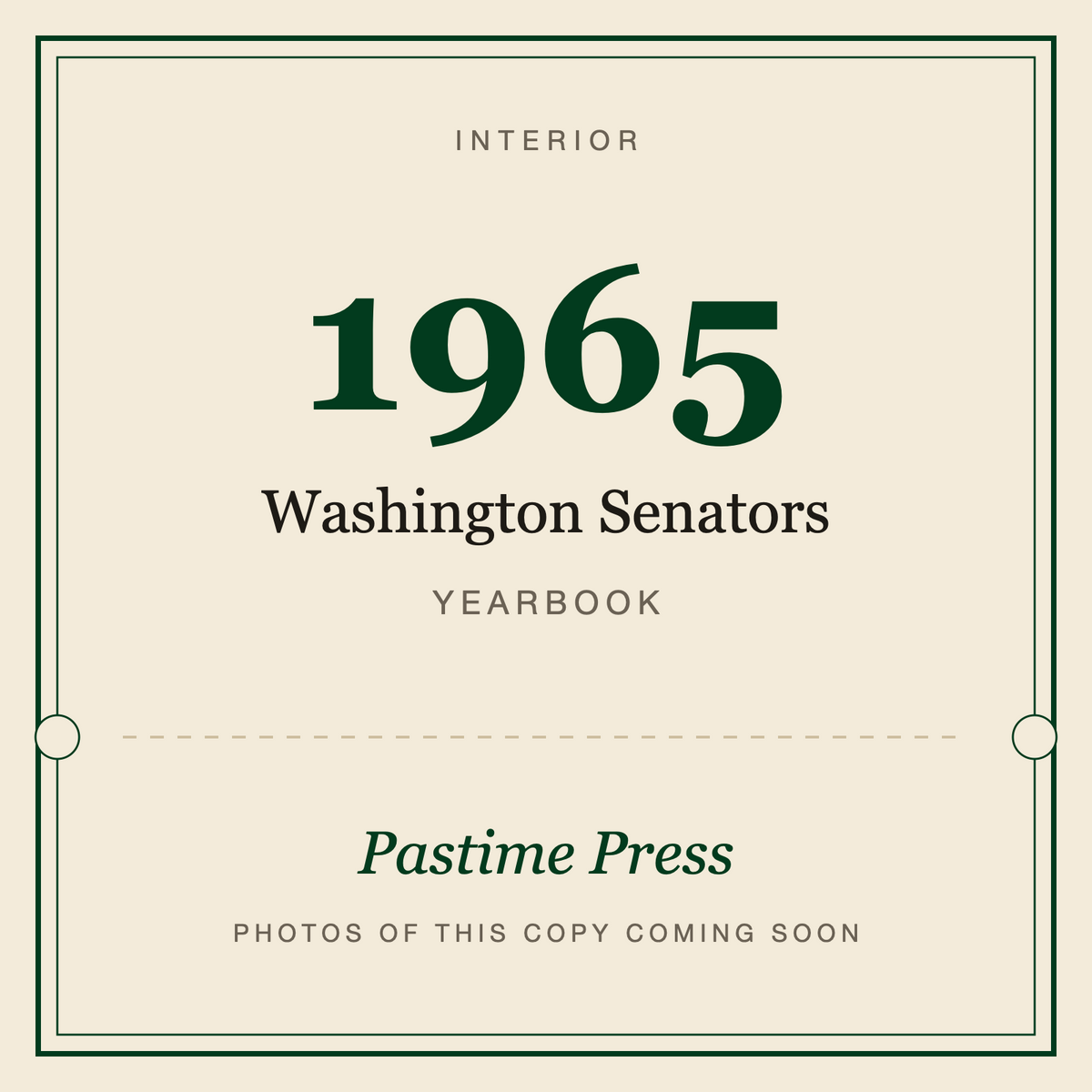 1965 Washington Senators Yearbook, interior