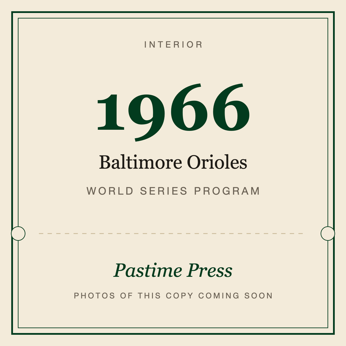 1966 Baltimore Orioles World Series Program, interior