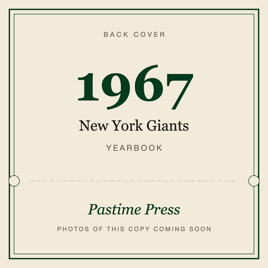1967 New York Giants Football Yearbook, back cover