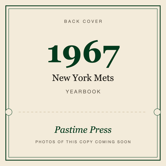1967 New York Mets Yearbook, back cover