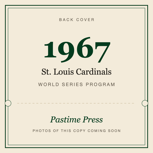 1967 St. Louis Cardinals World Series Program, back cover