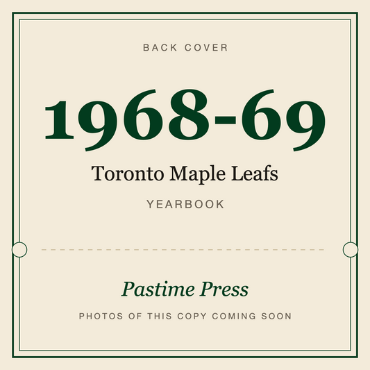 1968-69 Toronto Maple Leafs Yearbook, back cover