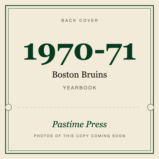 1970-71 Boston Bruins Yearbook, back cover