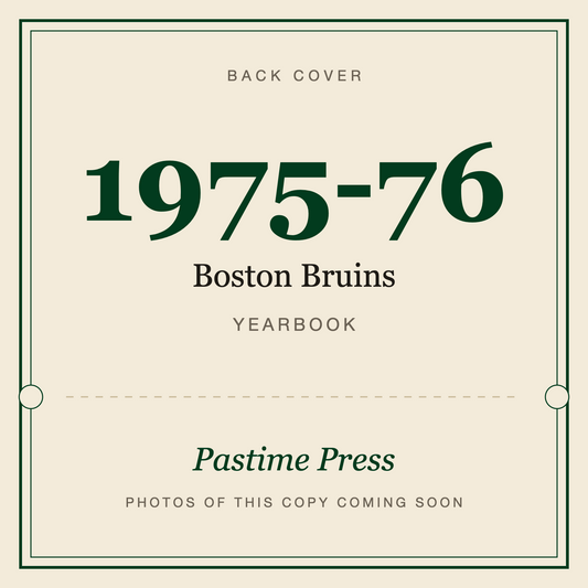1975-76 Boston Bruins Yearbook, back cover