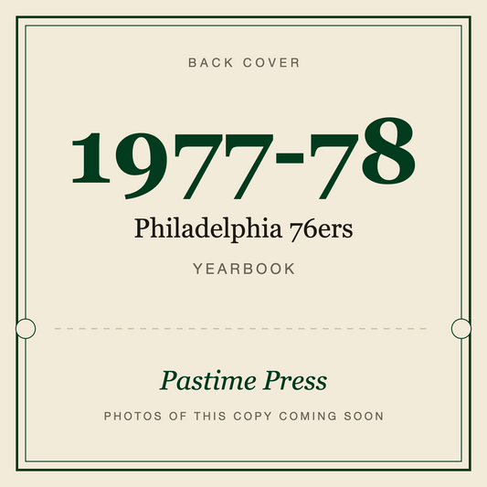 1977-78 Philadelphia 76ers Yearbook, back cover