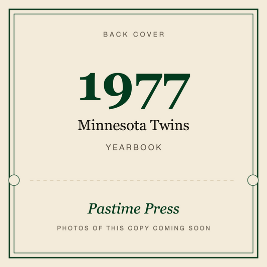 1977 Minnesota Twins Yearbook, back cover