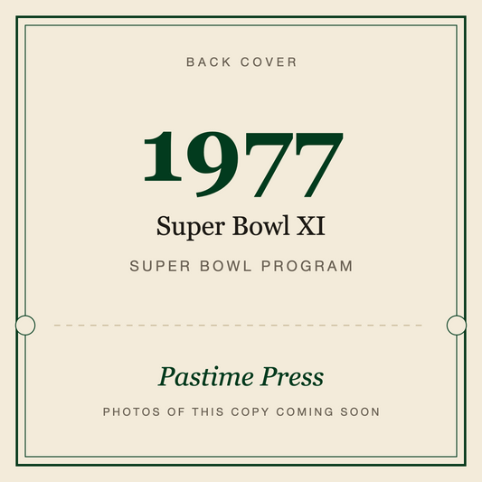 1977 Super Bowl XI Program, back cover