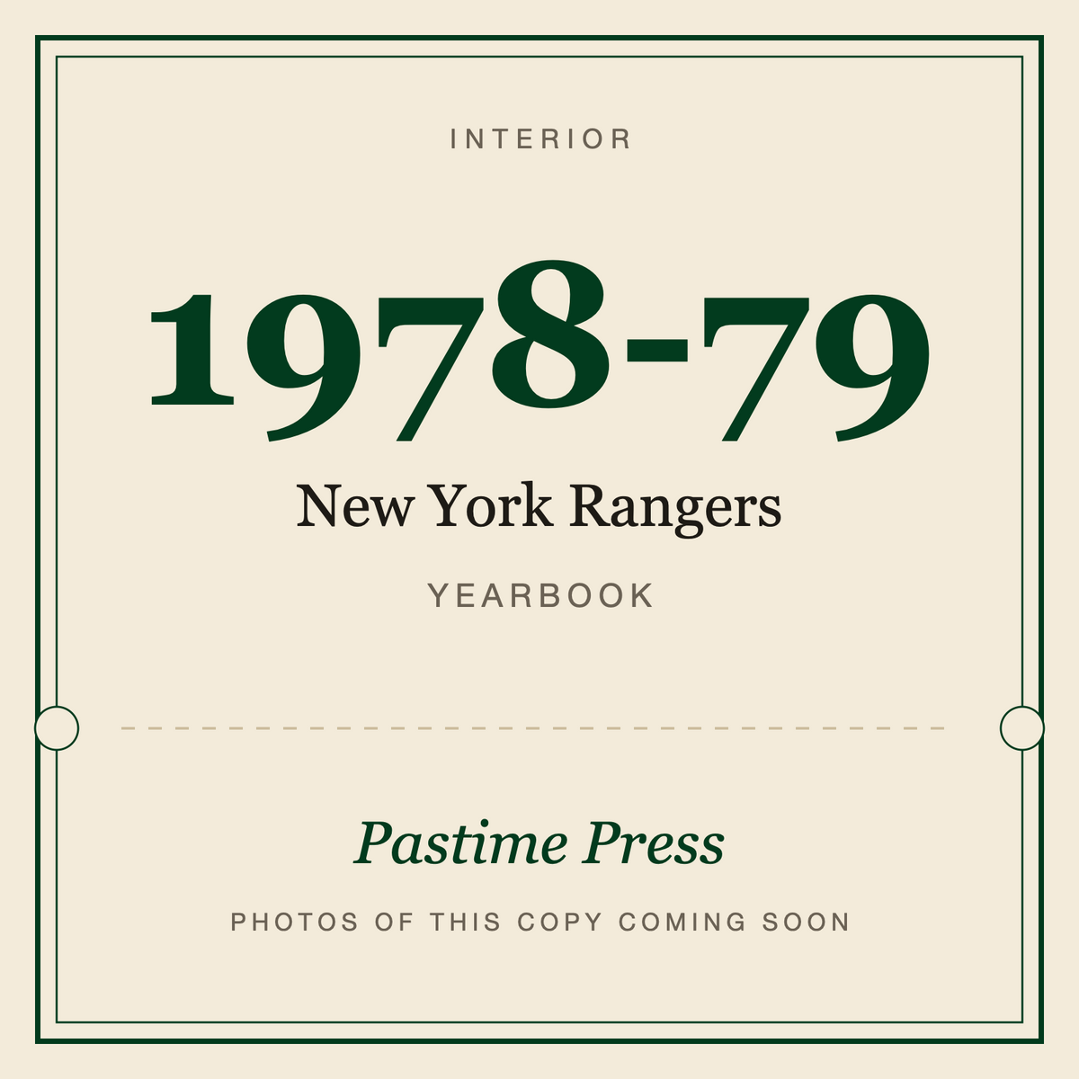 1978-79 New York Rangers Yearbook, interior
