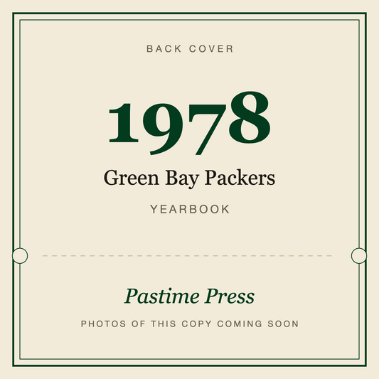 1978 Green Bay Packers Yearbook, back cover