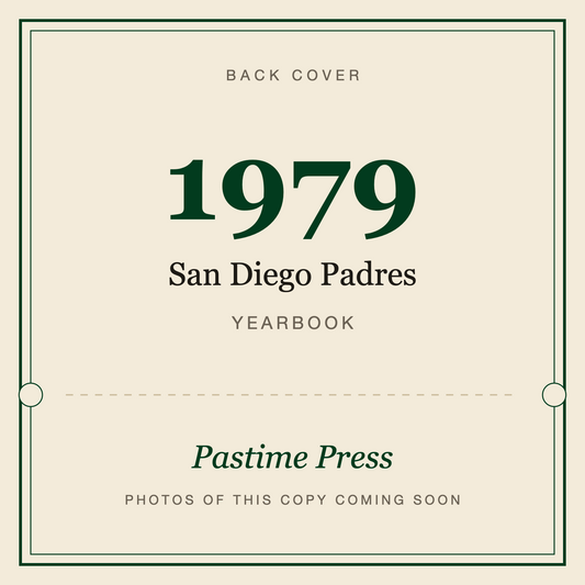 1979 San Diego Padres Yearbook, back cover