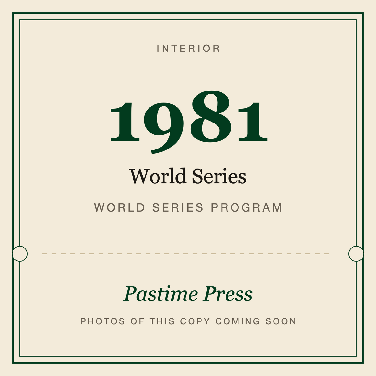 1981 World Series Program, interior