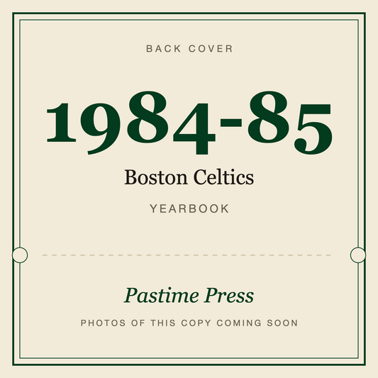 1984-85 Boston Celtics Yearbook, back cover