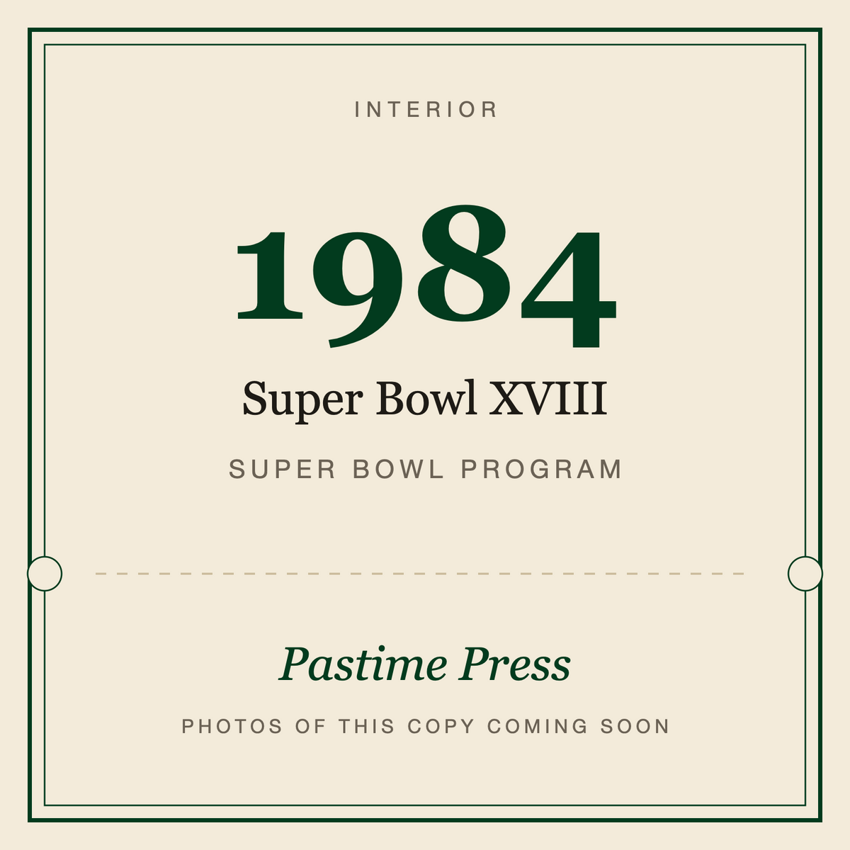 1984 Super Bowl XVIII Program, interior