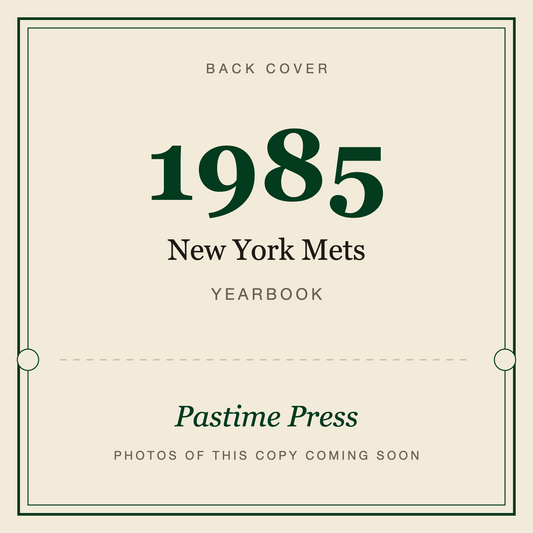 1985 New York Mets Yearbook, back cover