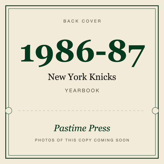 1986-87 New York Knicks Yearbook, back cover