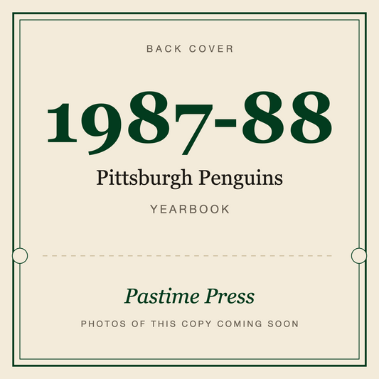 1987-88 Pittsburgh Penguins Yearbook, back cover