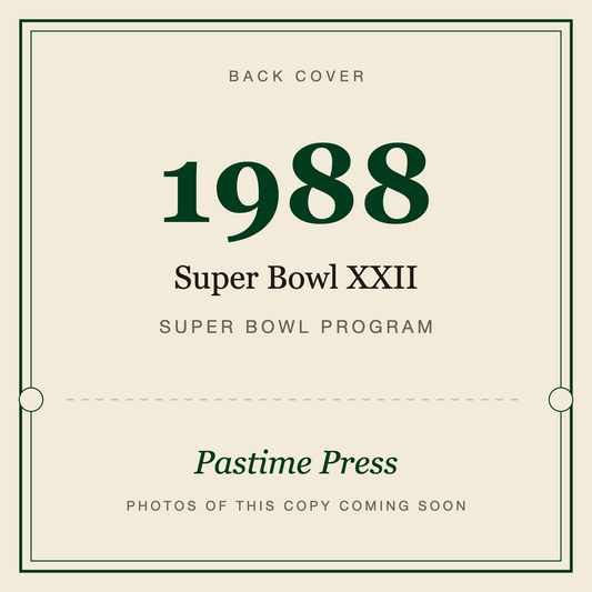 1988 Super Bowl XXII Program, back cover