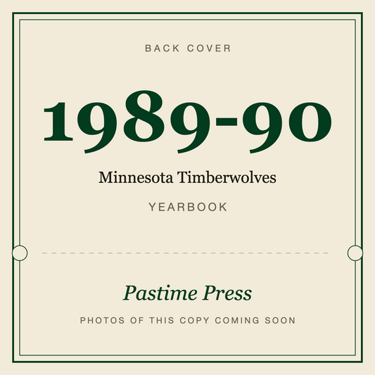 1989-90 Minnesota Timberwolves Yearbook, back cover
