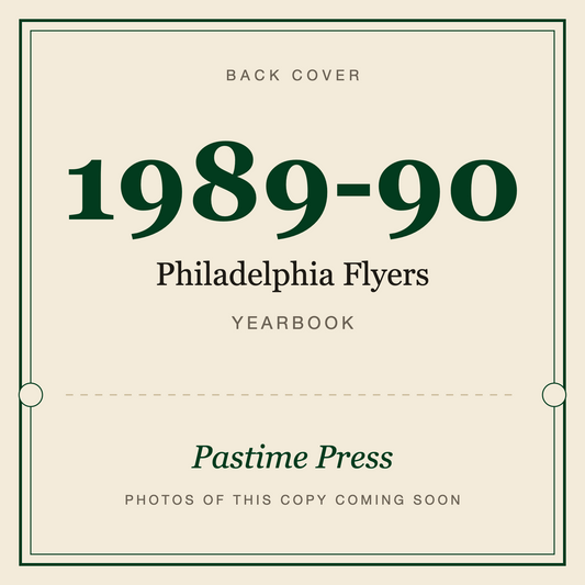 1989-90 Philadelphia Flyers Yearbook, back cover