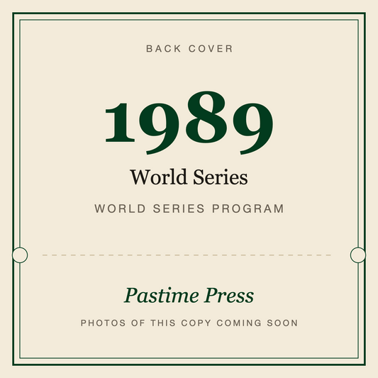 1989 World Series Program, back cover