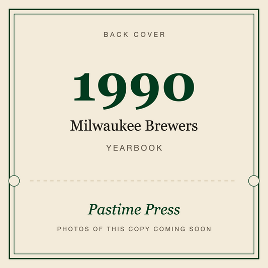 1990 Milwaukee Brewers Yearbook, back cover
