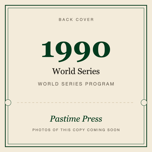1990 World Series Program, back cover