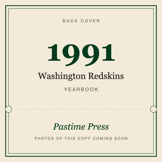 1991 Washington Redskins Yearbook, back cover