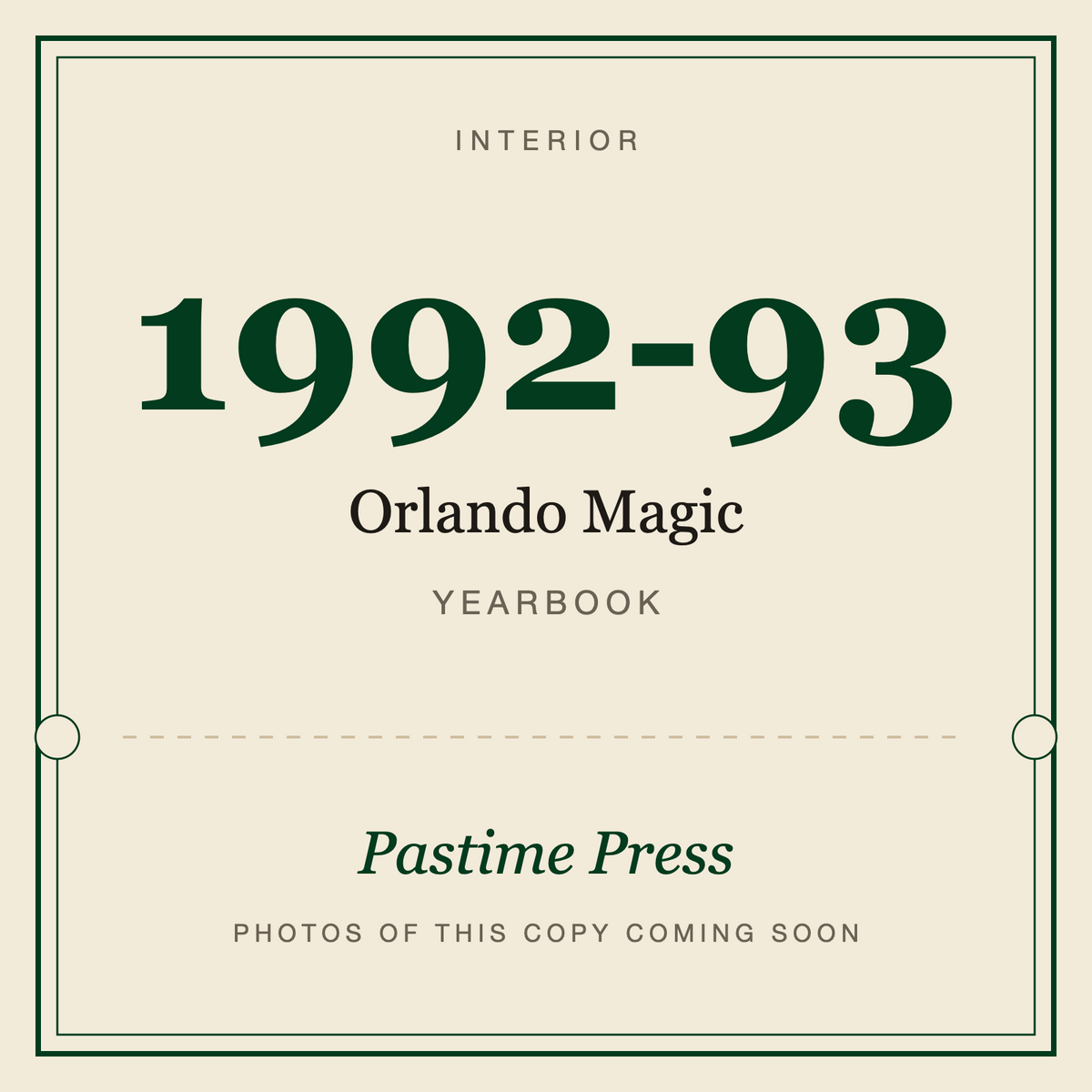 1992-93 Orlando Magic Yearbook, interior