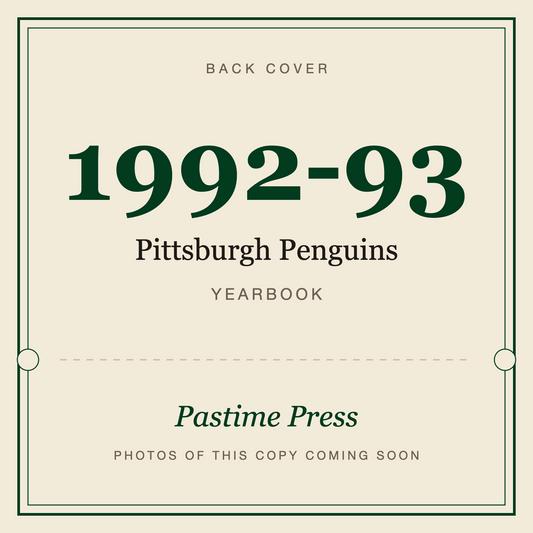1992-93 Pittsburgh Penguins Yearbook, back cover
