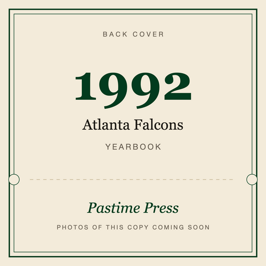 1992 Atlanta Falcons Yearbook, back cover