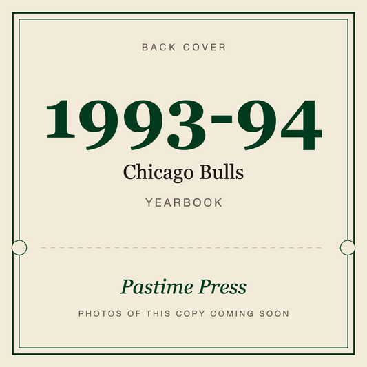1993-94 Chicago Bulls Yearbook, back cover
