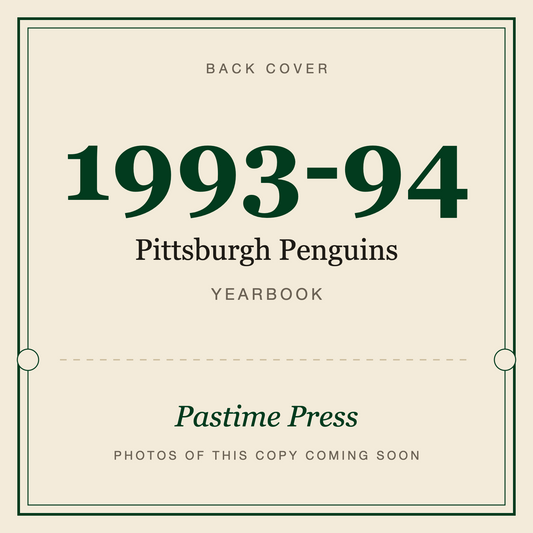 1993-94 Pittsburgh Penguins Yearbook, back cover