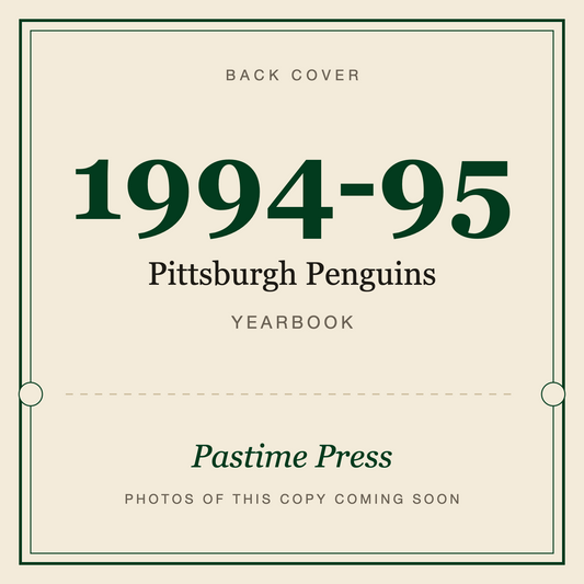 1994-95 Pittsburgh Penguins Yearbook, back cover